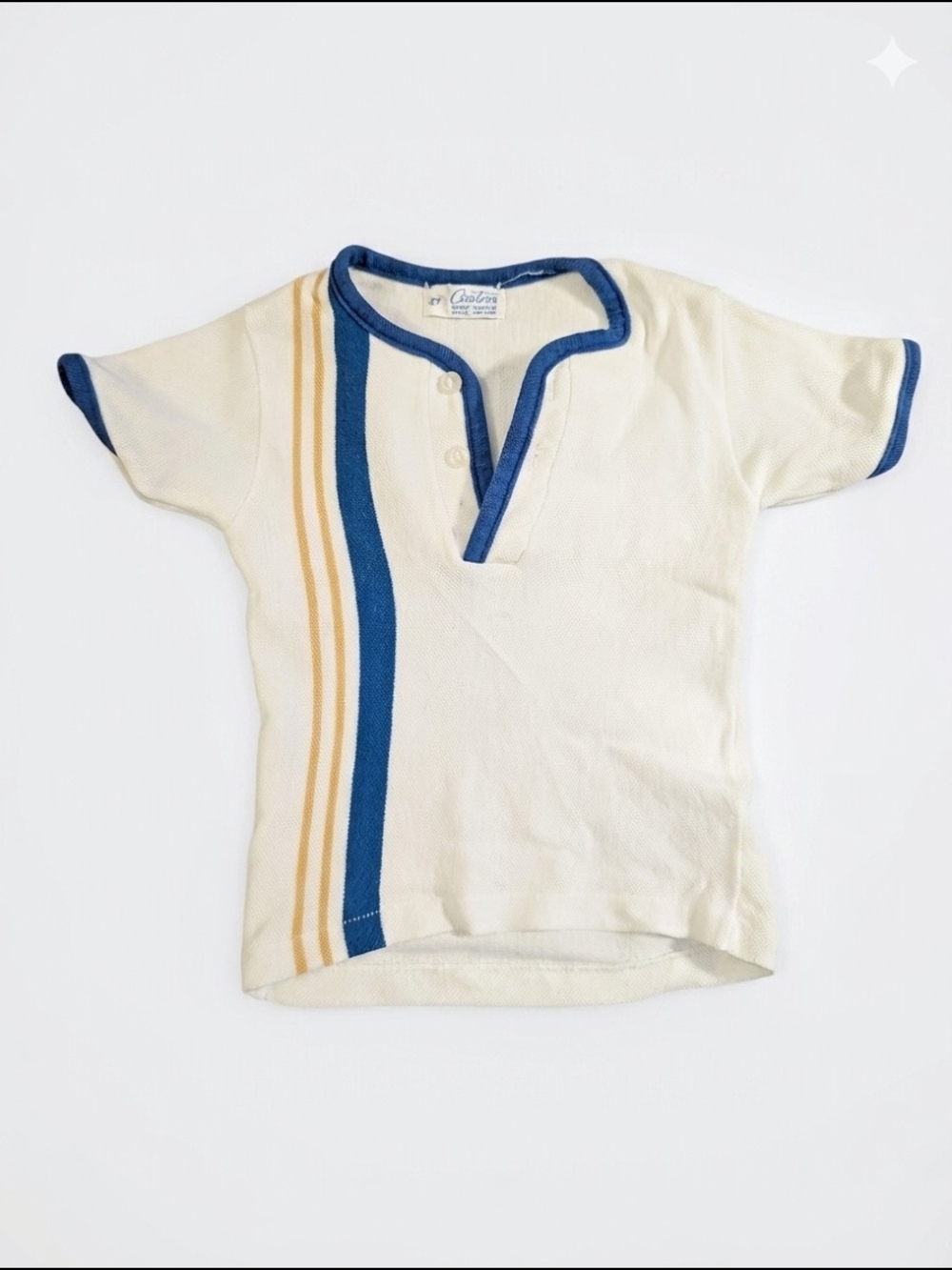 Vintage Carter’s Toddler Boy Henley Shirt | 1970s Retro Racing Stripe | 2T